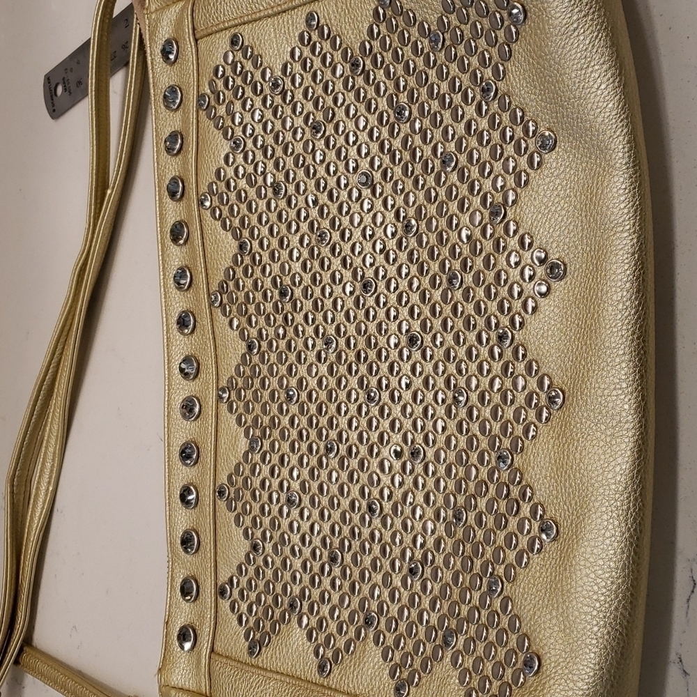 mms Gold Clutch Shoulder Bag - Picture 2 of 8